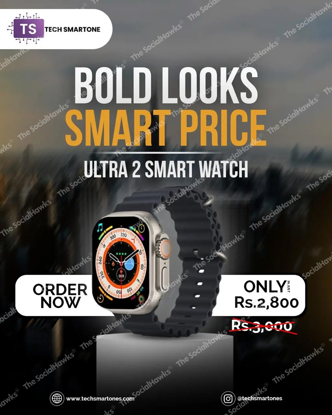 Tech SmartOne Ultra 2 smartwatch bold looks smart price ad at Rs 2800